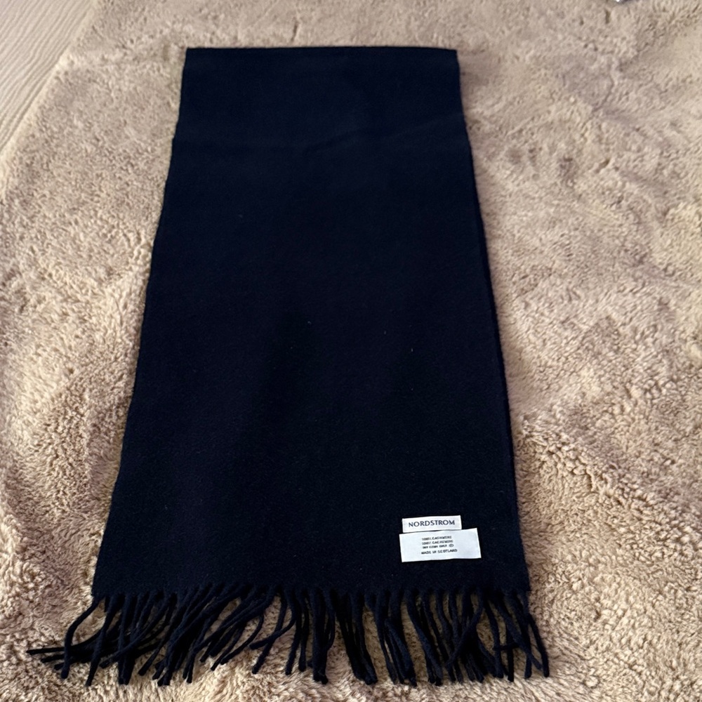 Nordstrom Navy blue Fringe Scarf 58in x 12in.